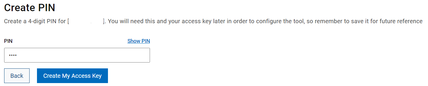 Créer un code PIN