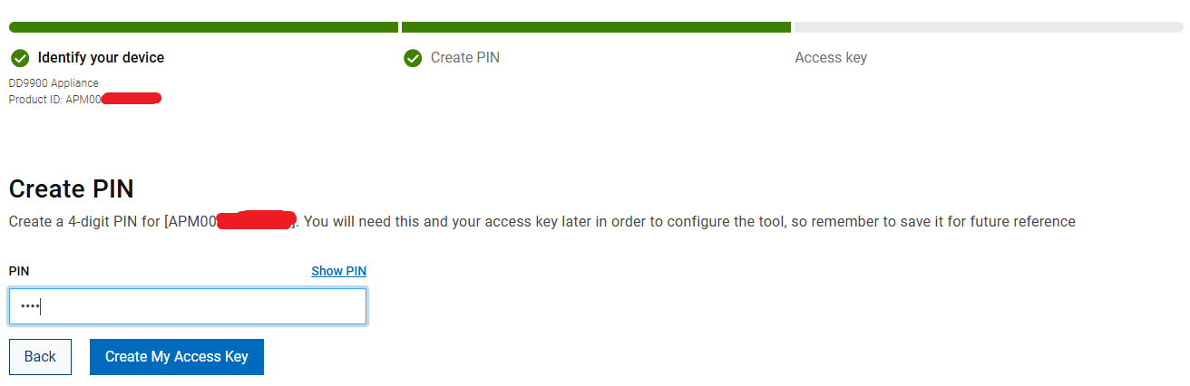 Exemplo de criação de PIN