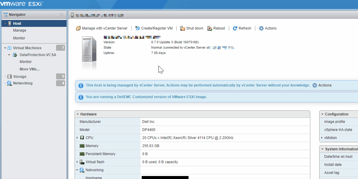 VCSA UI