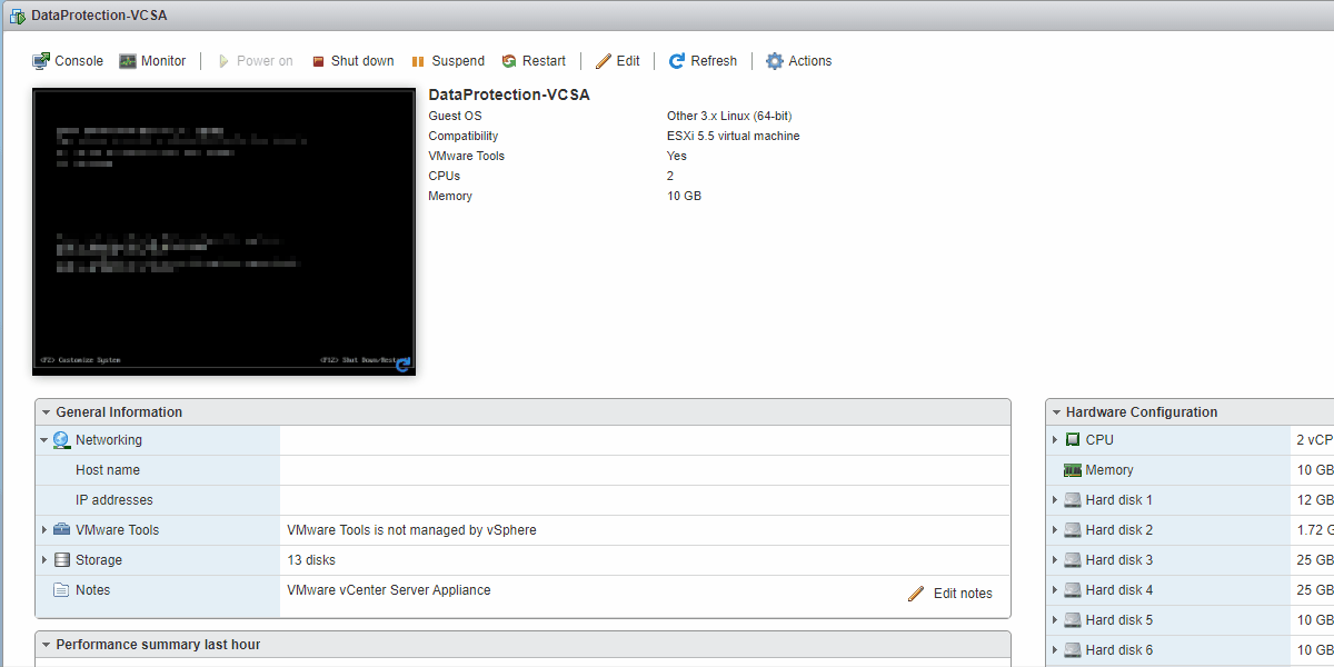 VCSA VM UI
