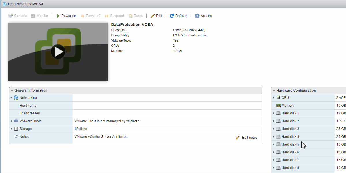 VCSA VM UI