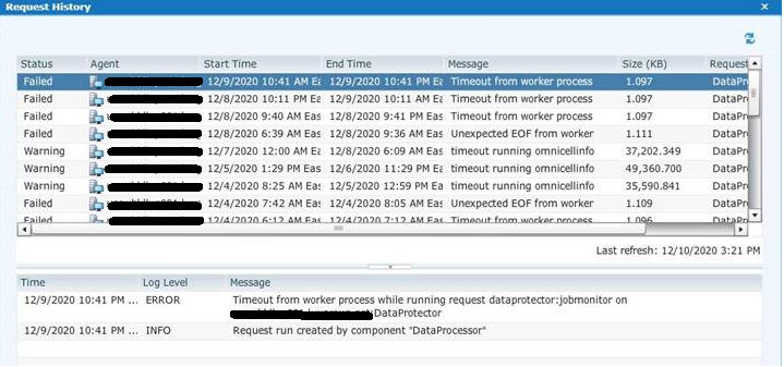 JobMonitorリクエスト履歴