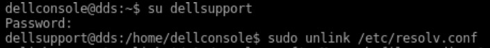 Příkaz k odpojení <kódu>resolv.conf</code>