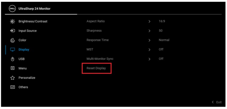 Image depicts the Factory Reset screen