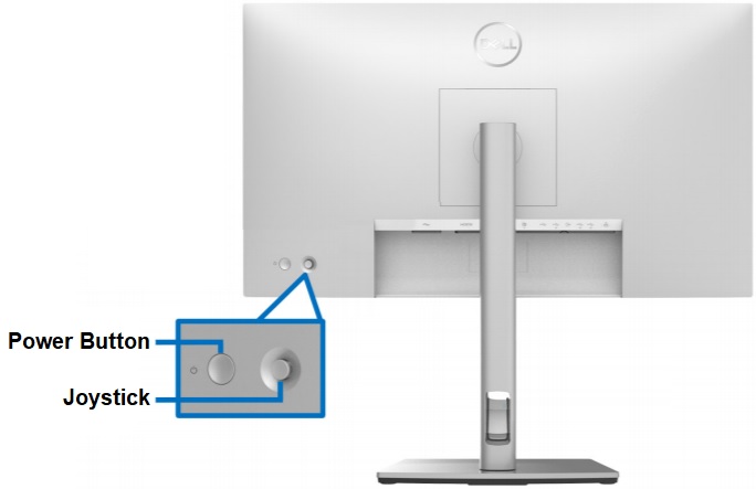 Image depicts the power and joystick button locations