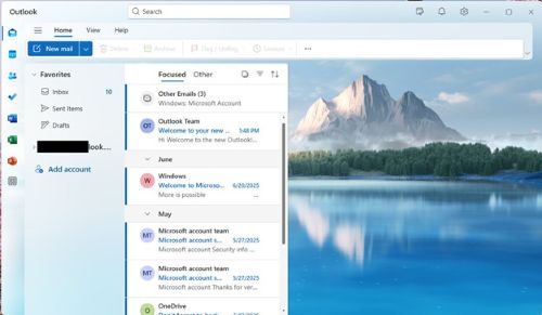 Новий екран Outlook