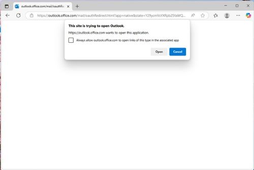 Підказка браузера Outlook