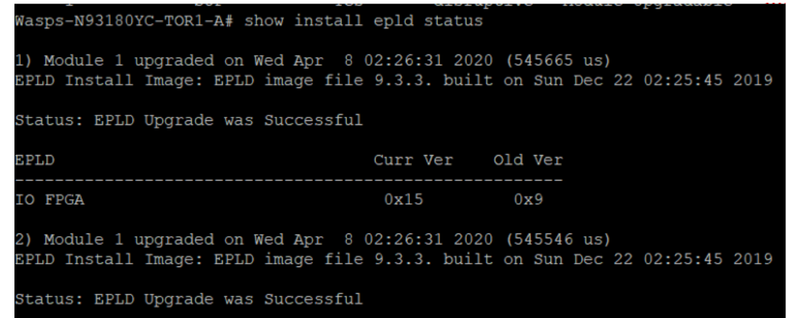 switch# show install epld status