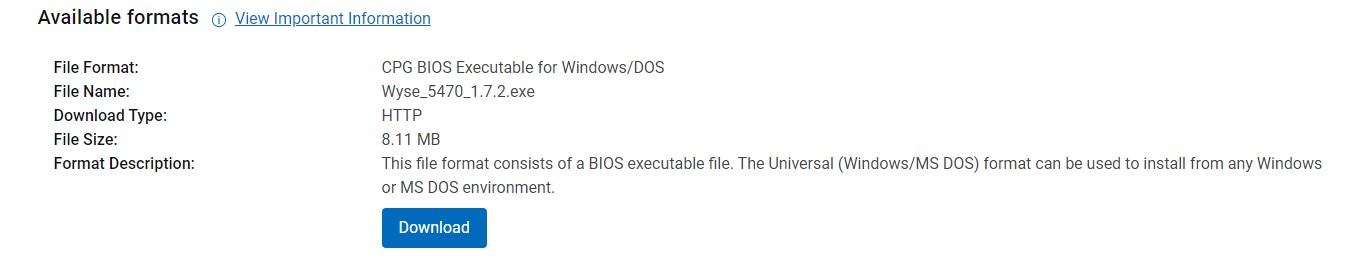 示例 Wyse BIOS 更新