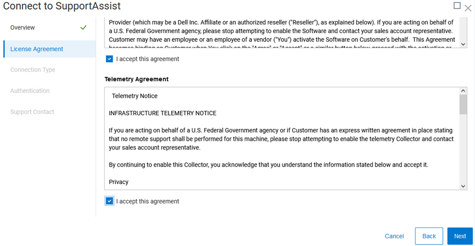 Scheda Support Assist Authentication dell'interfaccia utente di PowerFlex Manager