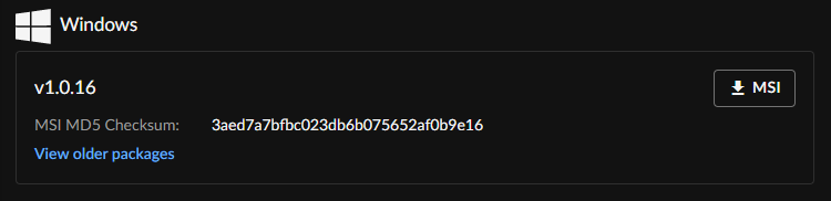 Windows Agent Downloads 页面