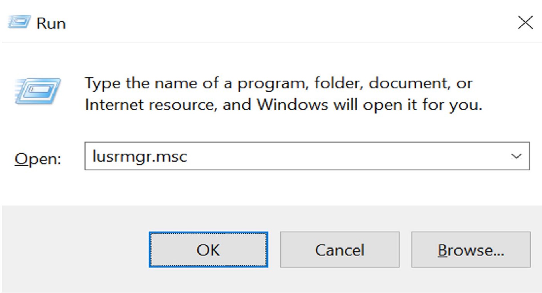 Run lusrmgr.msc