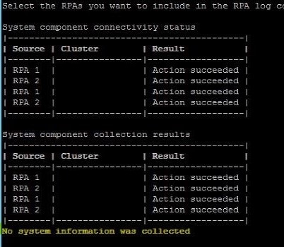 Example output of the error