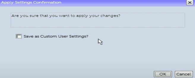 Save as Custom User Settings