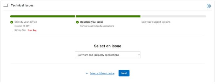 ［Software and 3rd party applications］の選択