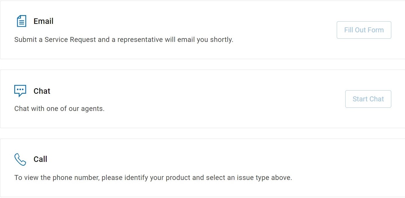 Contact options