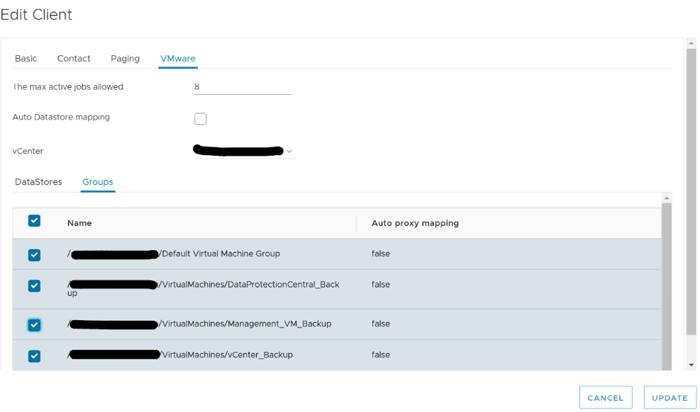 Obrazovka Edit Client