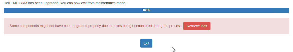 SRM UI 上的错误