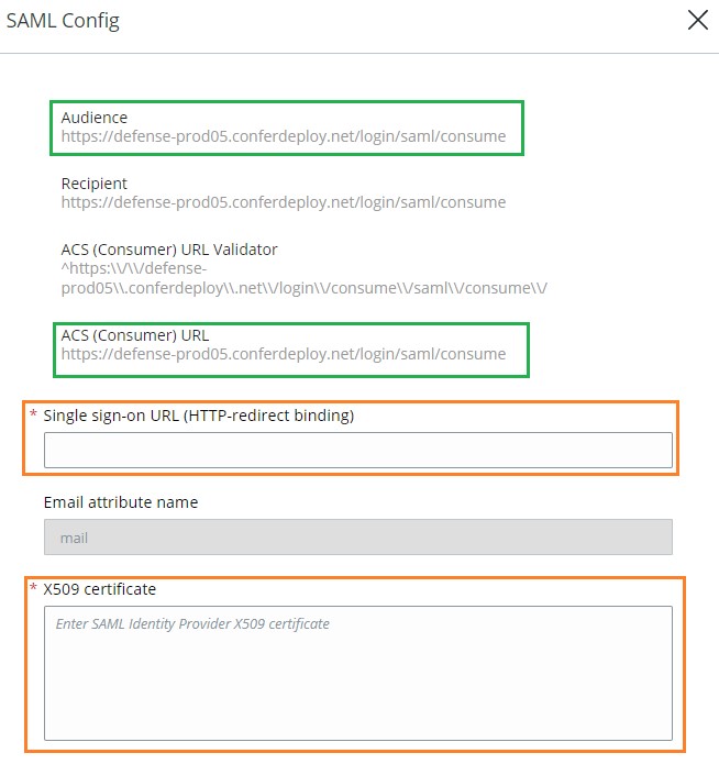 Configuration SAML