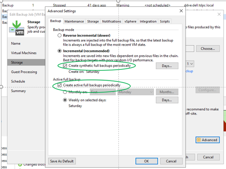 creating backups full or active