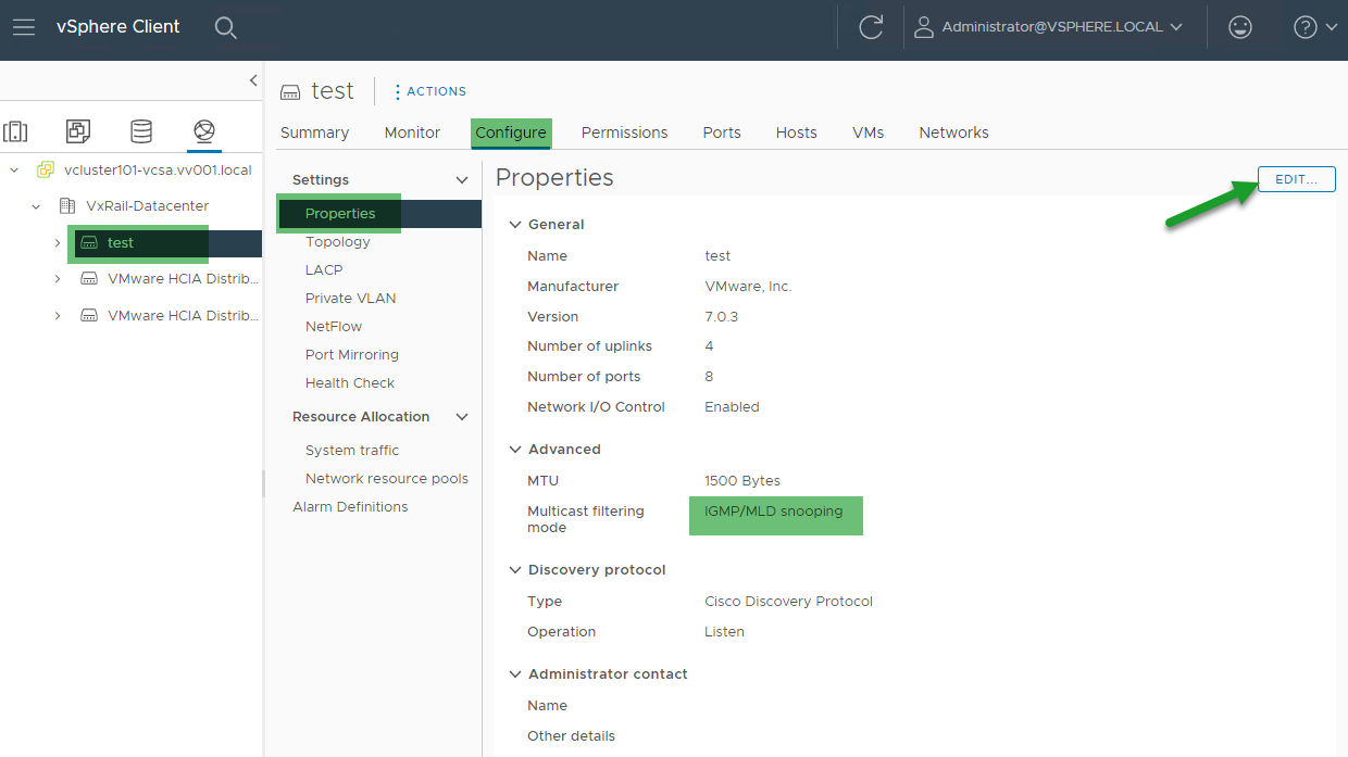 Screenshot showing how to access the edit setting