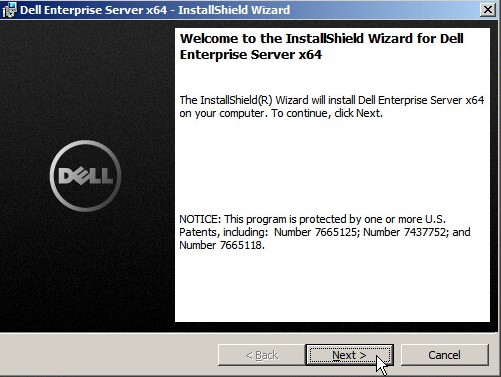 Willkommensbildschirm für Dell Data Protection Enterprise Edition Server