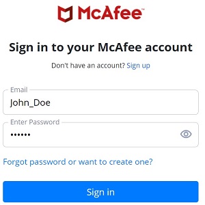 McAfee 登入