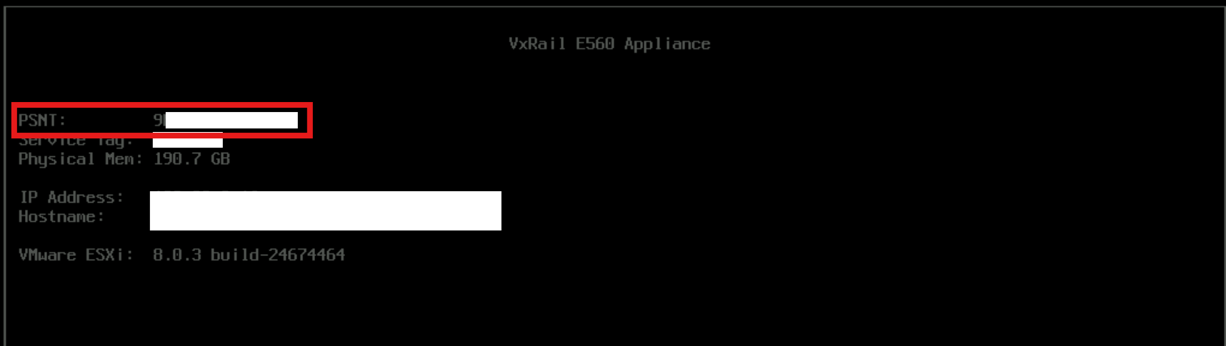 Schermata della posizione di psnt nella console
