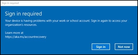 Mensaje de inicio de sesión de Microsoft Office obligatorio