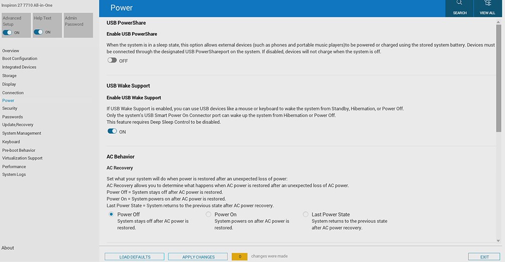 关闭“Enable USB Wake Support”
