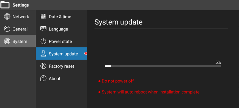 Actualización completada