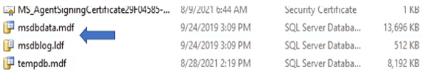 MSDBデータベース ファイルのActive Directory