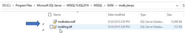 SQL Server MSDB 資料庫檔案範本的位置