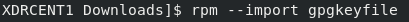 Importing the GPG key