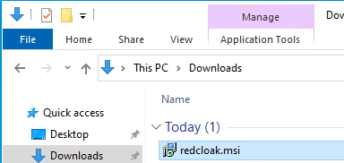 redcloak.msi installatieprogramma