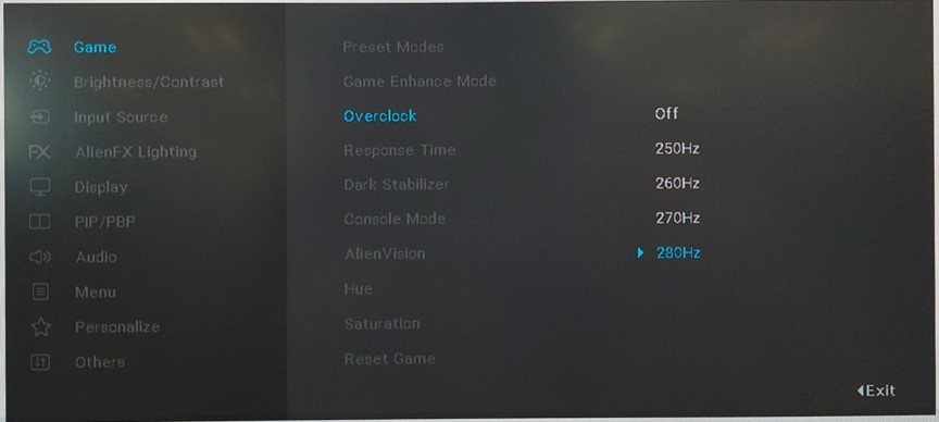 Set overclock to 280 Hz