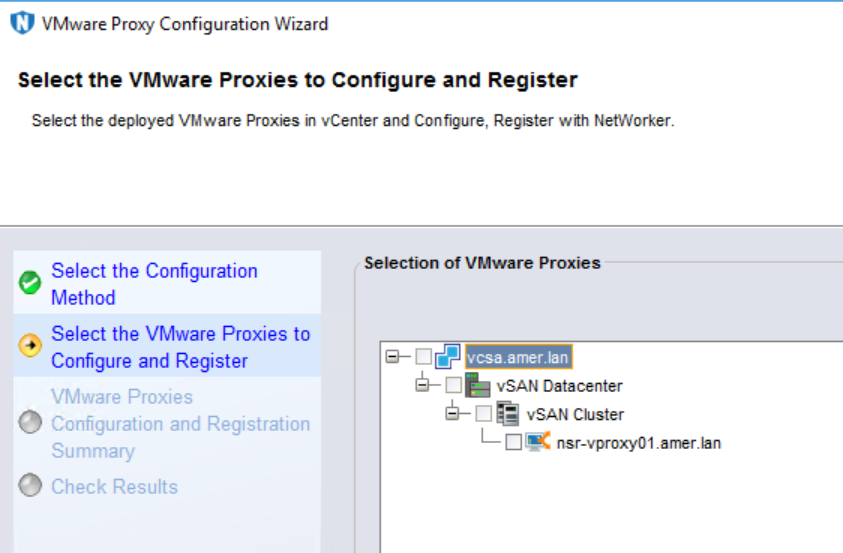 nsr-vproxy02.amer.lan vProxy wordt niet vermeld in de wizard Nieuwe VMware Proxy
