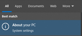Auswählen von „PC-Infos“