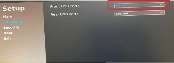 Aurora R15 正面 USB 連接埠 BIOS 選擇畫面