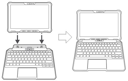 タブレットをキーボードに取り付ける