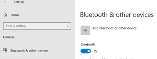 Bluetooth-indstillinger i Windows 10
