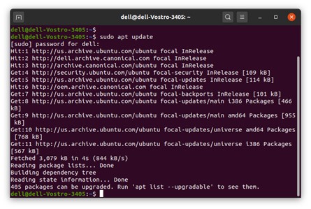 sudo apt update