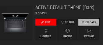 Možnosti Ztlumit a Ztmavit, které nejsou k dispozici v aplikaci Alienware Command Center 6.0.10X.0