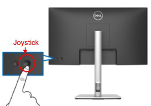 Joystick auf der Rückseite des Monitors
