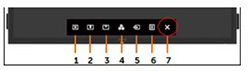 Botões de toque das configurações do monitor