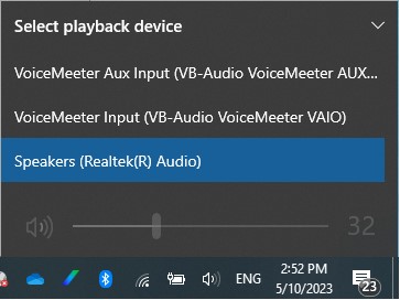 Barre de volume de la barre des tâches Windows, n’affiche pas le haut-parleur Dell MH3021P