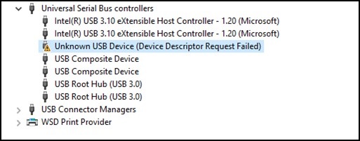 Windows 设备管理器,未知的 USB 设备错误