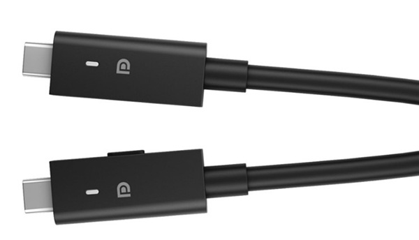 Dois cabos do conector da dock station USB Type-C WD19DC e do WD19DCS