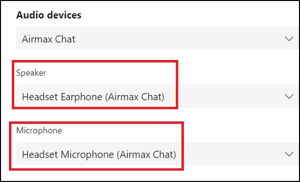 Microsoft Teams 设备菜单