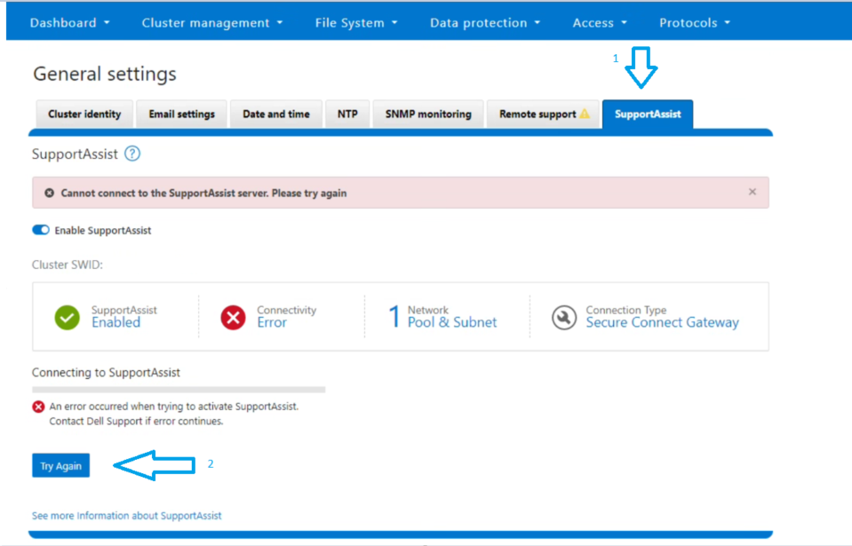 Vent på, at SupportAssist er klargjort til dit system